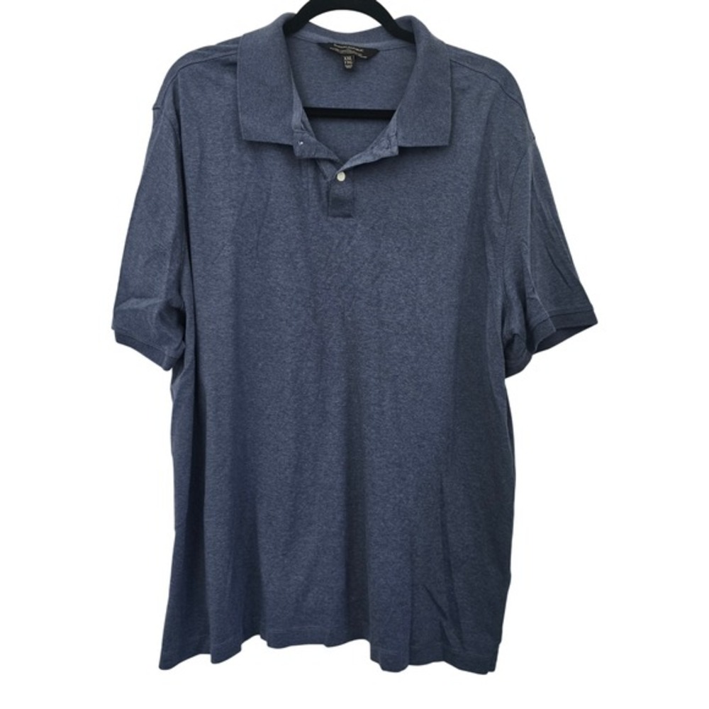 😀 Banana Republic Luxe Touch Performance Polo Shirt XXL Blue Mens Short Sleeve